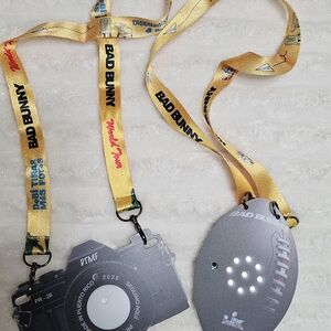 Bad Bunny World Tour Camera Lanyard And Super Bowl Lanyard Bundle
